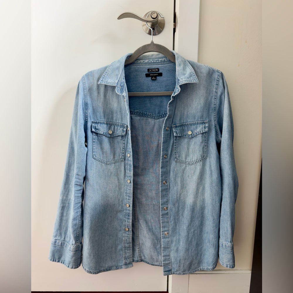 J. Crew Wren Slim Western Chambray Shirt